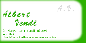 albert vendl business card